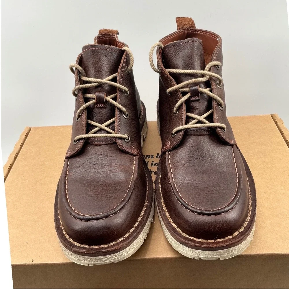 Timberland Larchmont Chukka Dark Brown Leather Moc Toe Boots TB0A1JTW245 Mens 8